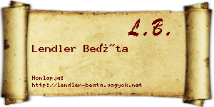 Lendler Beáta névjegykártya